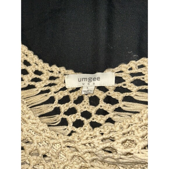 Umgee Mocha Crochet Gypsy Boho Coachella‎ Chic Tunic L - Picture 4 of 5